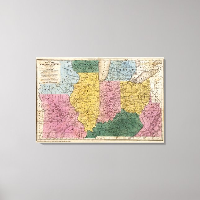 Toile Carte des États occidentaux (Recto)