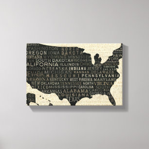 Toile Carte des États-Unis