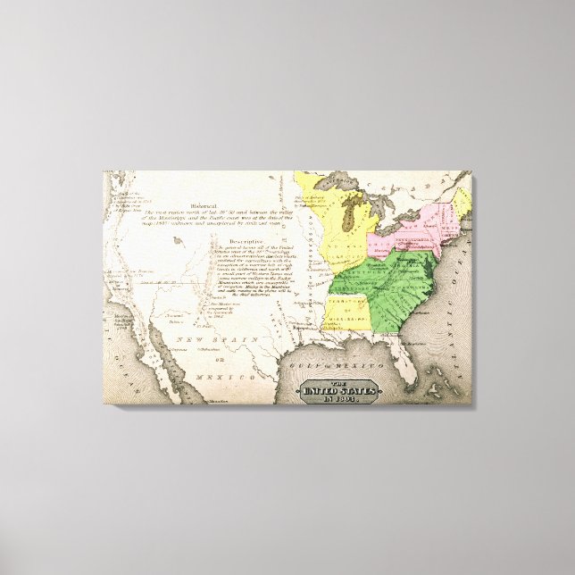 Toile Carte des États-Unis (Recto)