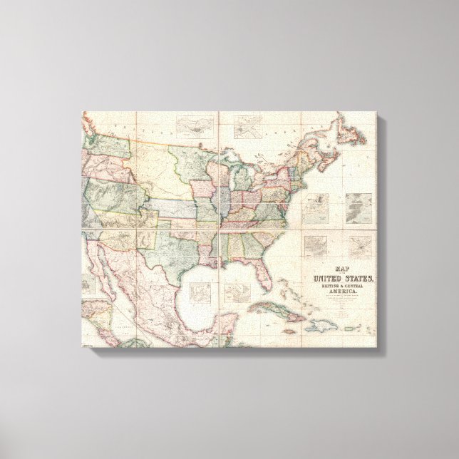 Toile Carte des États-Unis 2 (Recto)