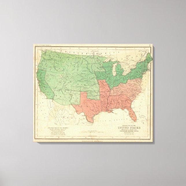 Toile Carte des États-Unis 3 (Recto)