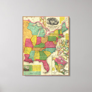 Toile Carte des Etats-Unis 3