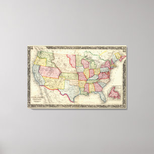 Toile Carte Des États-Unis, Et Territoires