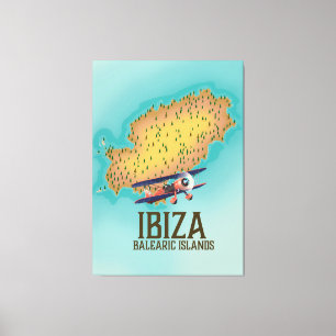 Toile Carte des îles Baléares Ibiza