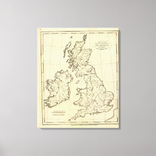 Toile Carte des îles britanniques