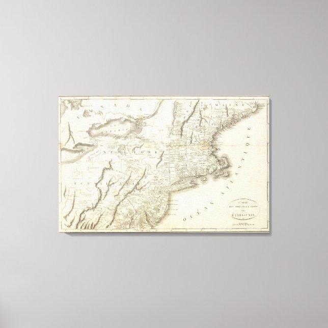Toile Carte des provinces des États-Unis (Recto)