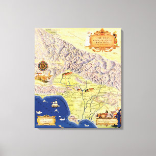 Toile Carte des Ranchos espagnols et mexicains de Los An