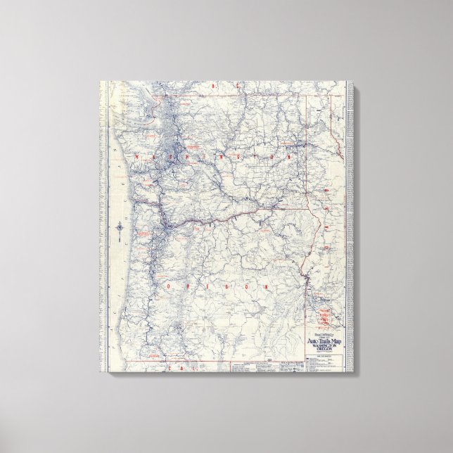 Toile Carte des sentiers automobiles officiels 1925 de R (Recto)