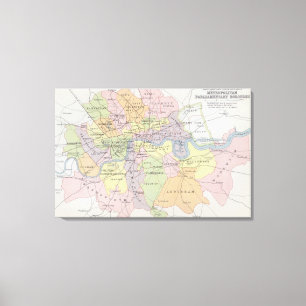 Toile Carte des villes parlementaires métropolitaines