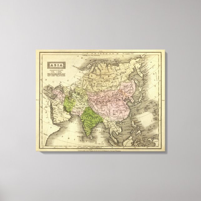Toile Carte des voyages en Asie (Recto)