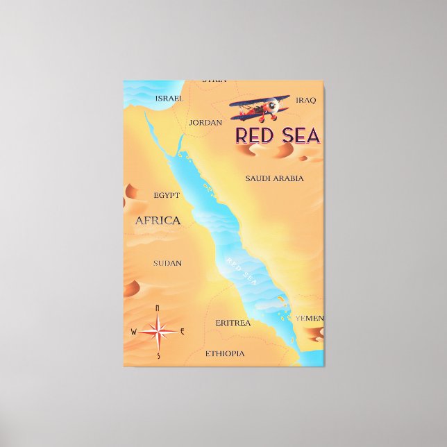 Toile Carte des voyages en mer Rouge (Recto)