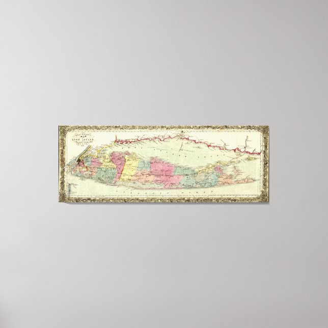 Toile Carte des voyageurs de Long Island, 1855-1857 (Recto)