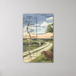 Toile Carte détaillée de la "Route du rêve"