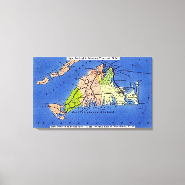 Toile Carte détaillée de l'île (Recto)
