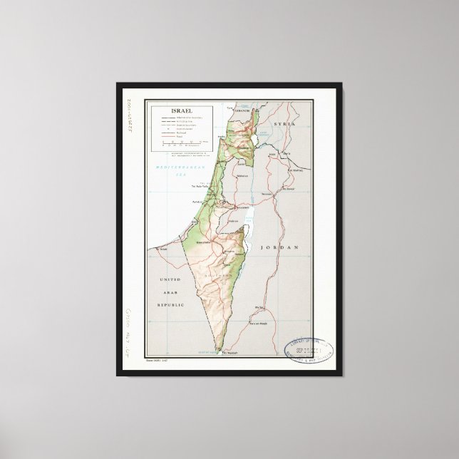 Toile Carte d'Israël (1967) (Recto)