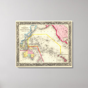 Toile Carte d'Oceanica