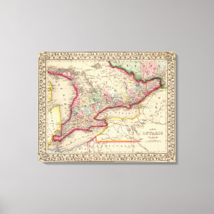 Toile Carte d'Ontario par Mitchell