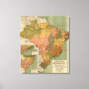 Toile Carte du Brésil