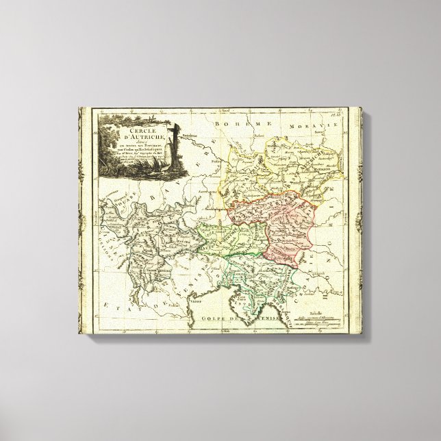 Toile Carte du Cercle autrichien du Saint Empire Romain (Recto)