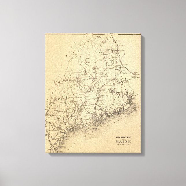 Toile Carte du chemin de fer du Maine (Recto)