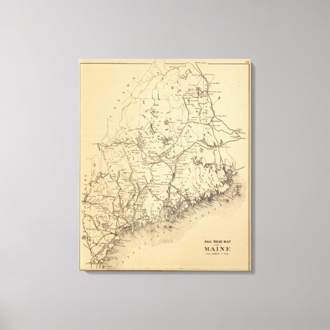 Toile Carte du chemin de fer du Maine (Recto)