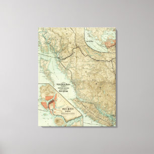 Toile Carte du chemin de fer grand de Pacifique de tronc