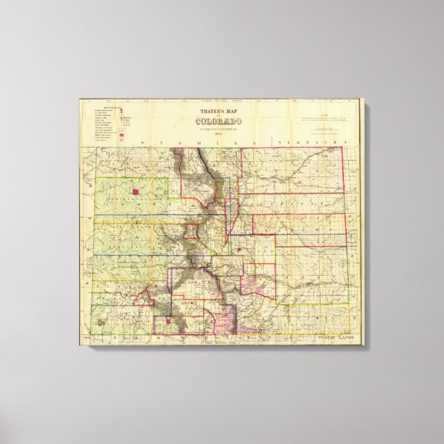 Toile Carte du Colorado par Thayer (Recto)