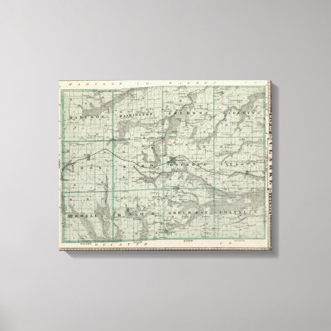Toile Carte du comté de Clarke, État de l'Iowa (Recto)