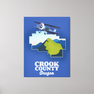 Toile Carte du comté de Crook en Oregon