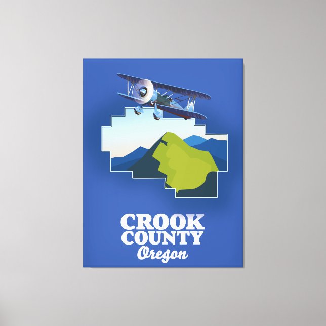 Toile Carte du comté de Crook en Oregon (Recto)