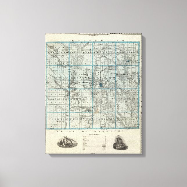 Toile Carte du comté de Decatur, État de l'Iowa (Recto)