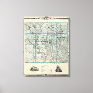 Toile Carte du comté de Decatur, état de l'Iowa