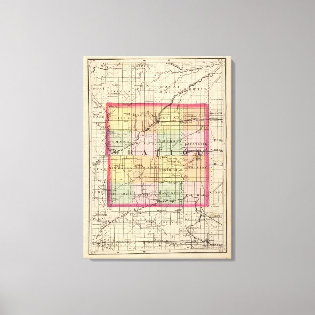 Toile Carte du comté de Gratiot, Michigan (Recto)