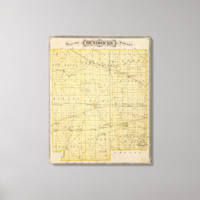 Toile Carte du comté de Hendricks (Recto)