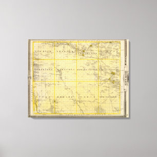 Toile Carte du comté de Howard, État de l'Iowa