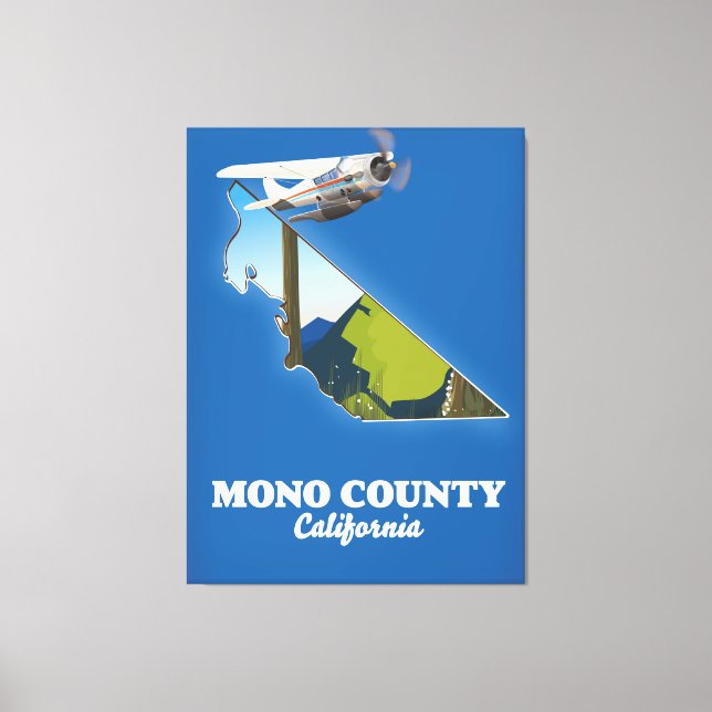 Toile Carte du comté de Mono Californie (Recto)