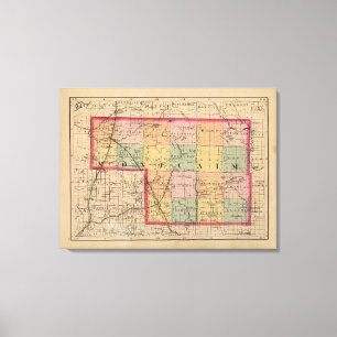 Toile Carte du comté de Montcalm, Michigan