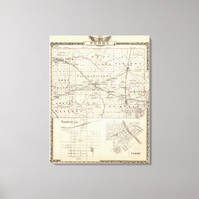 Toile Carte du comté de Perry, Nashville et Carmi (Recto)