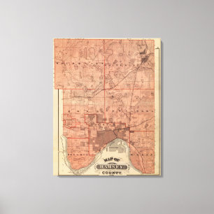 Toile Carte du comté de Ramsey, Minnesota