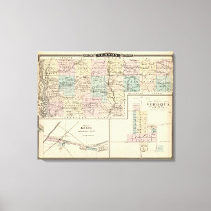 Toile Carte du comté de Vernon, Arcadie et de Viroqua