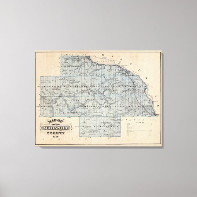 Toile Carte du comté de Wabasha, Minnesota (Recto)