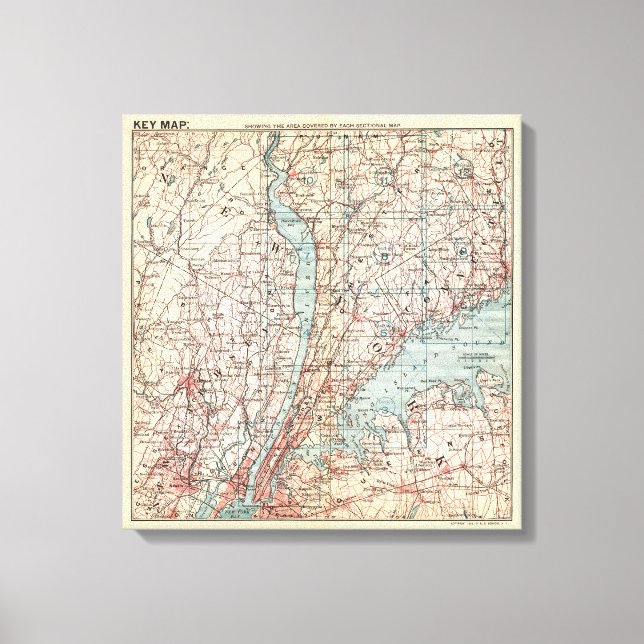 Toile Carte du comté de Westchester, New York (Recto)