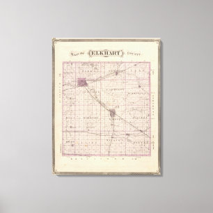 Toile Carte du comté d'Elkhart