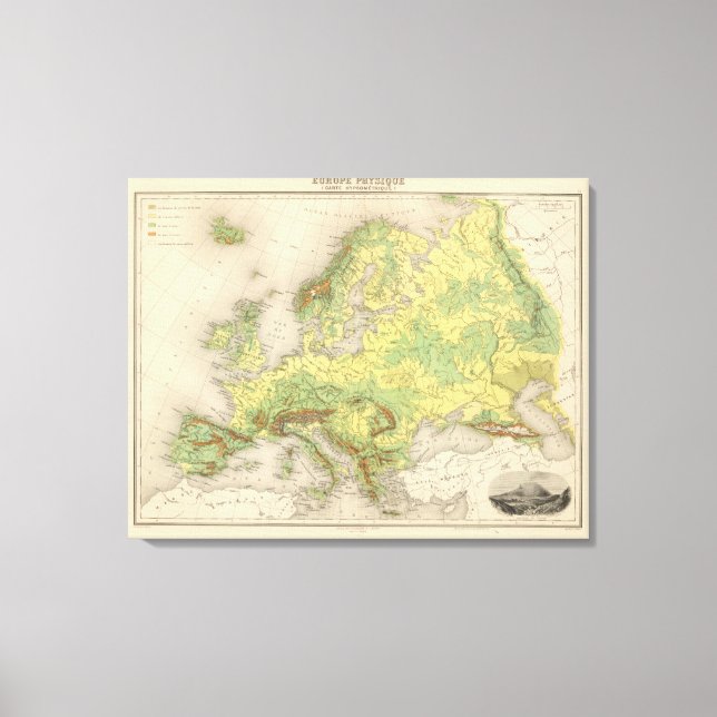 Toile Carte du contour de l'Europe (Recto)