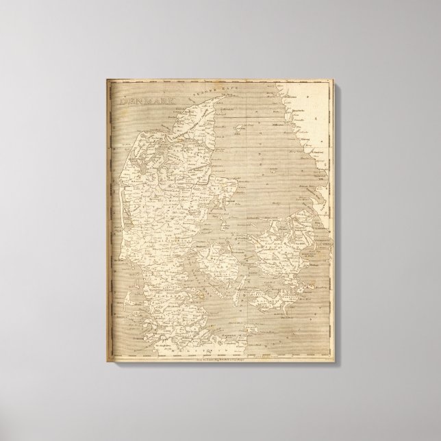 Toile Carte du Danemark par Arrowsmith (Recto)