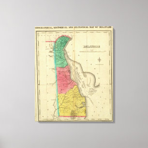 Toile Carte du Delaware