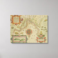Carte du détroit de Magellan, Patagonie, du M