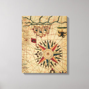Toile Carte du diagramme de Portolan du Caire, Egypte