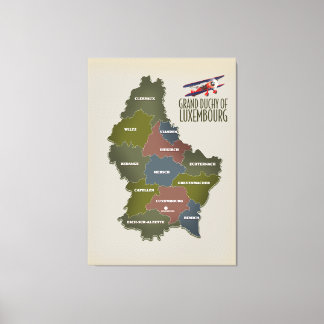 Toile Carte du Grand-Duché de Luxembourg