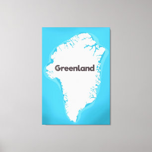 Toile Carte du Groenland